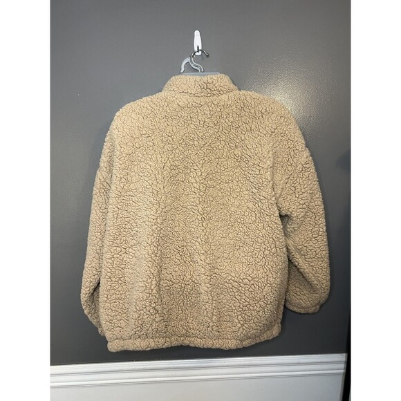 Nine West Jacket Womens Extra Large Beige Sherpa Fleece Full Zip Teddy Coat - Picture 3 of 8